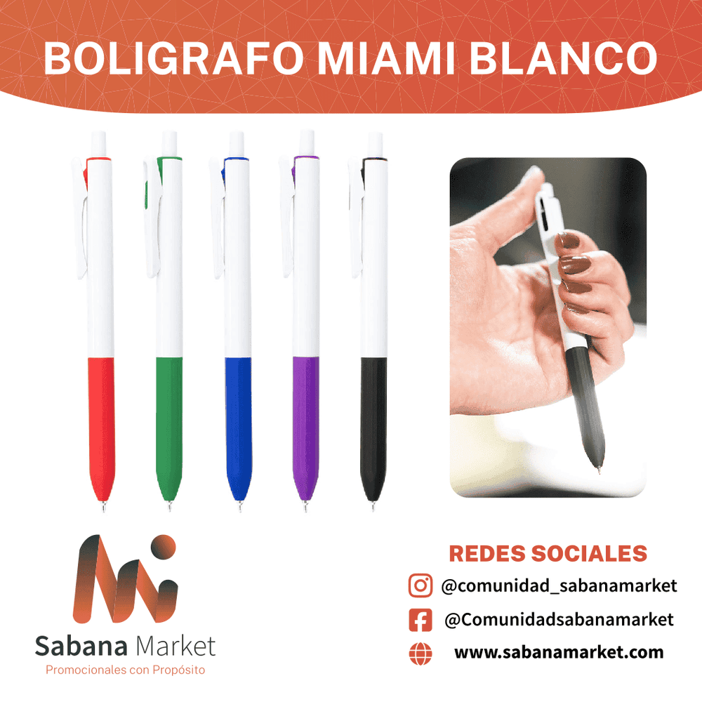 Boligrafo MIAMI Blanco